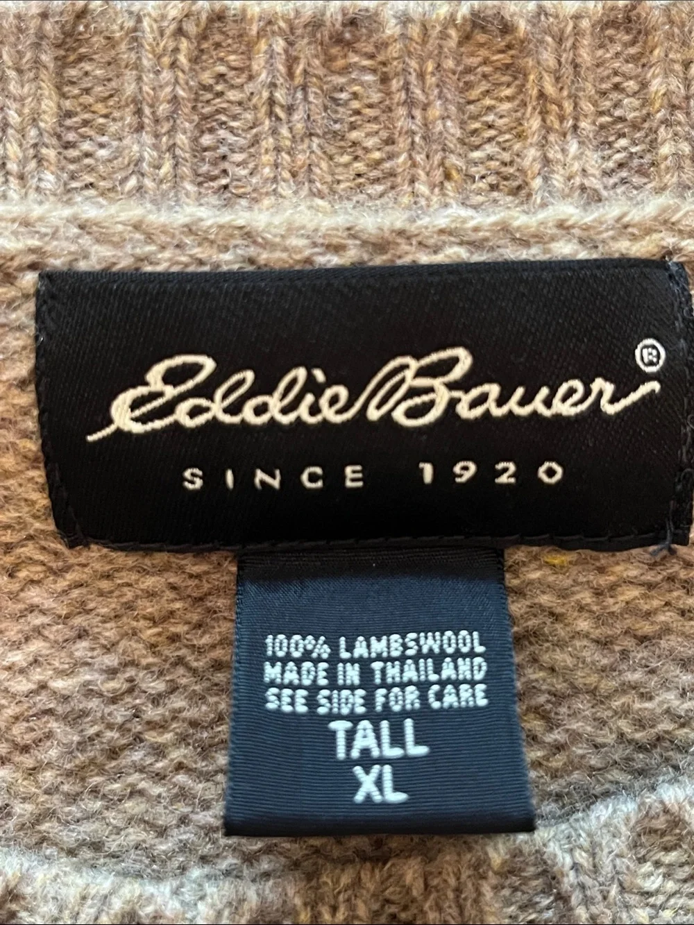 Eddie Bauer Vintage Lambswool Tall Sweater - Picture 4 of 4